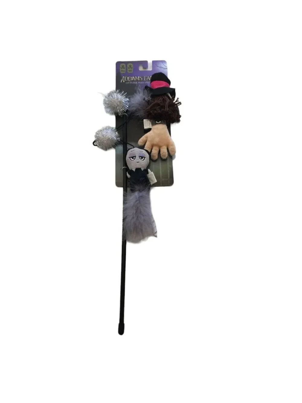 The Addams Family Cat Teaser Wand & Toy Set IT THING WEDNESDAY